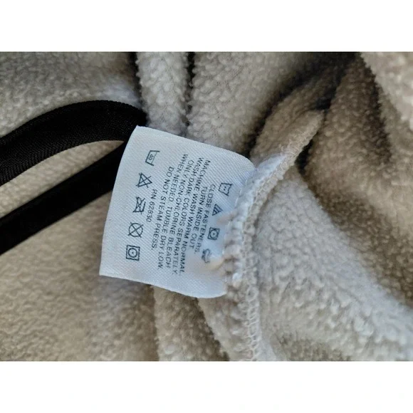 Vintage Lands' End Fleece Jacket Size M 10-12 Womens Beige Brown Full Zip - Picture 7 of 7